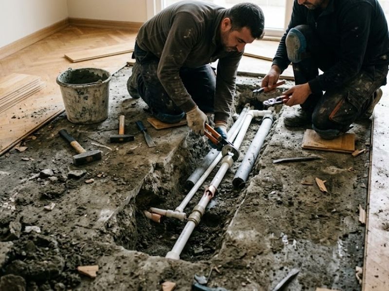 Su kaçağı tamiri çalışması